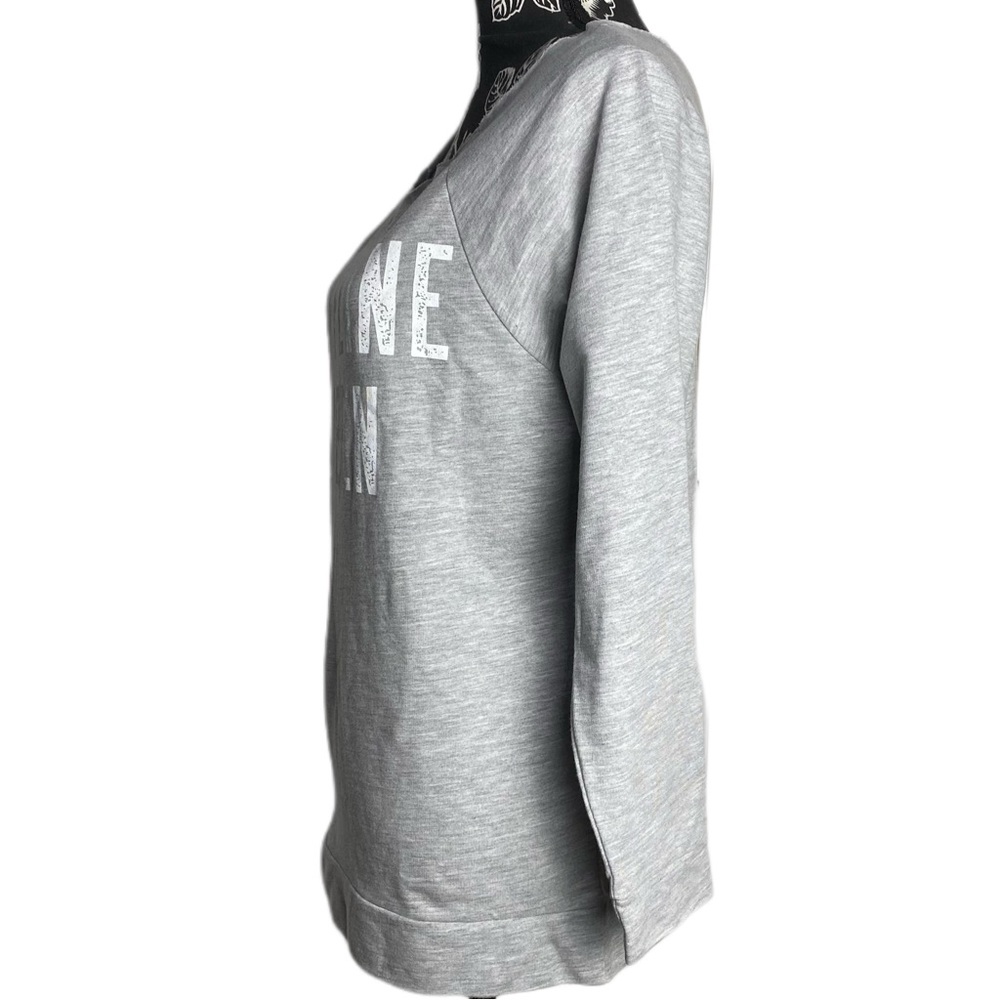 NWT Thread Tank Designs Gray Graphic Long Sleeve Sweatshirt Caffeine Queen print - Picture 4 of 8